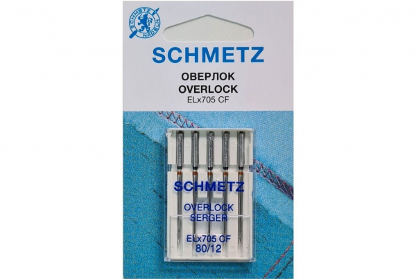 Иглы Schmetz для оверлока ELx705 CF №80, 5 шт в Кизилюрте